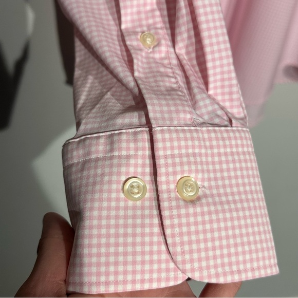 Peter Millar Summer Comfort Shirt Button Up Performance Pink Gingham Siz… - Picture 6 of 14